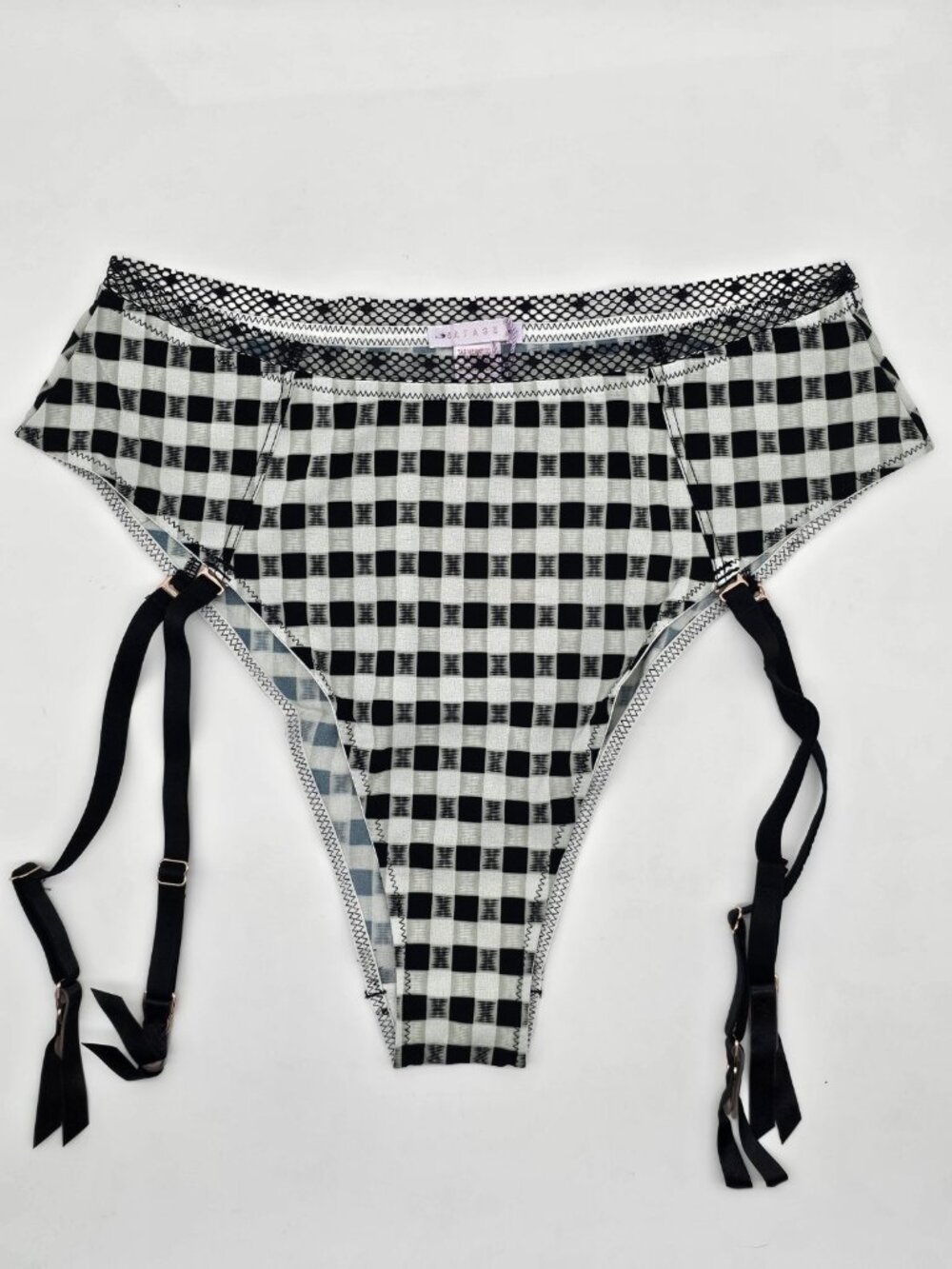 Savage X Fenty Panty Women's Size Small Black High Waist Cheeky Garter Panties
